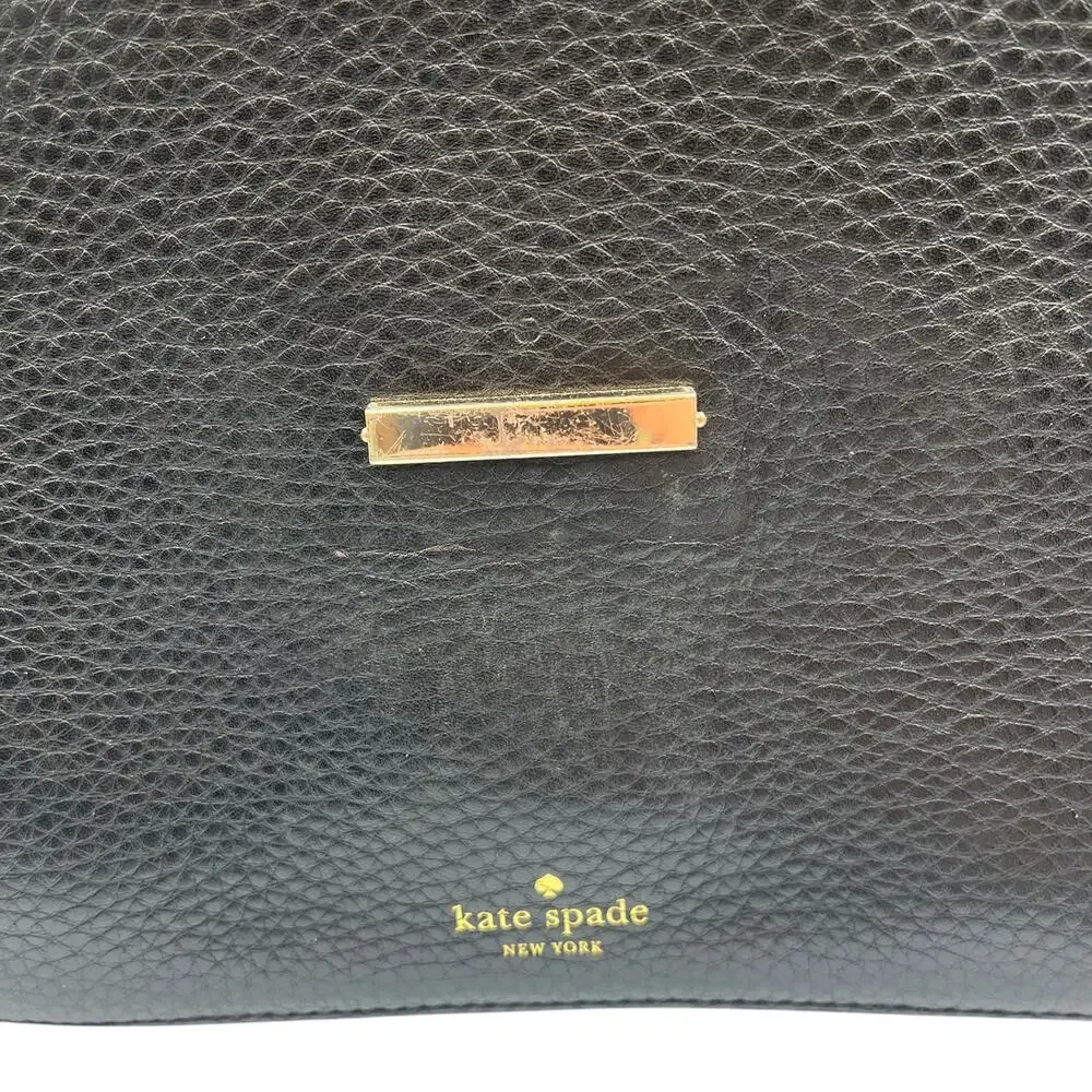Kate Spade Satchel Crossbody Bag Carlyle Street Justina Pebbled Leather Black